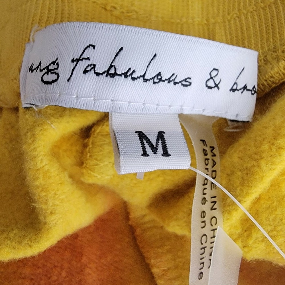 YOUNG FABULOUS BROKE Shorts Parker Tie Dye Cotton High Rise Yellow Women Medium - Picture 7 of 12